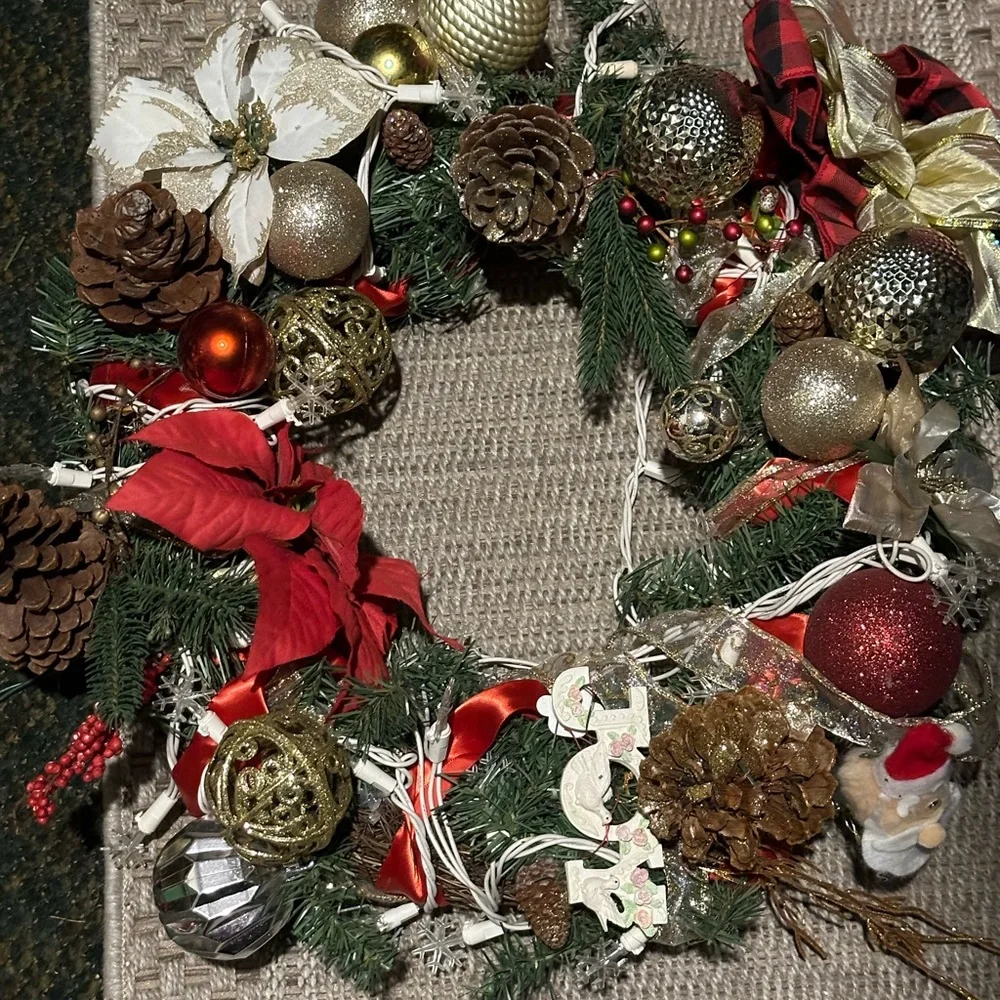 handmade christmas door wreath
